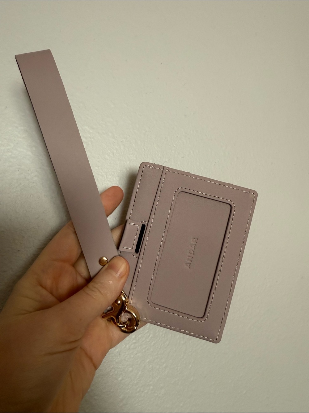 Andar  Card Holder Wristlet in Dusty Mauve